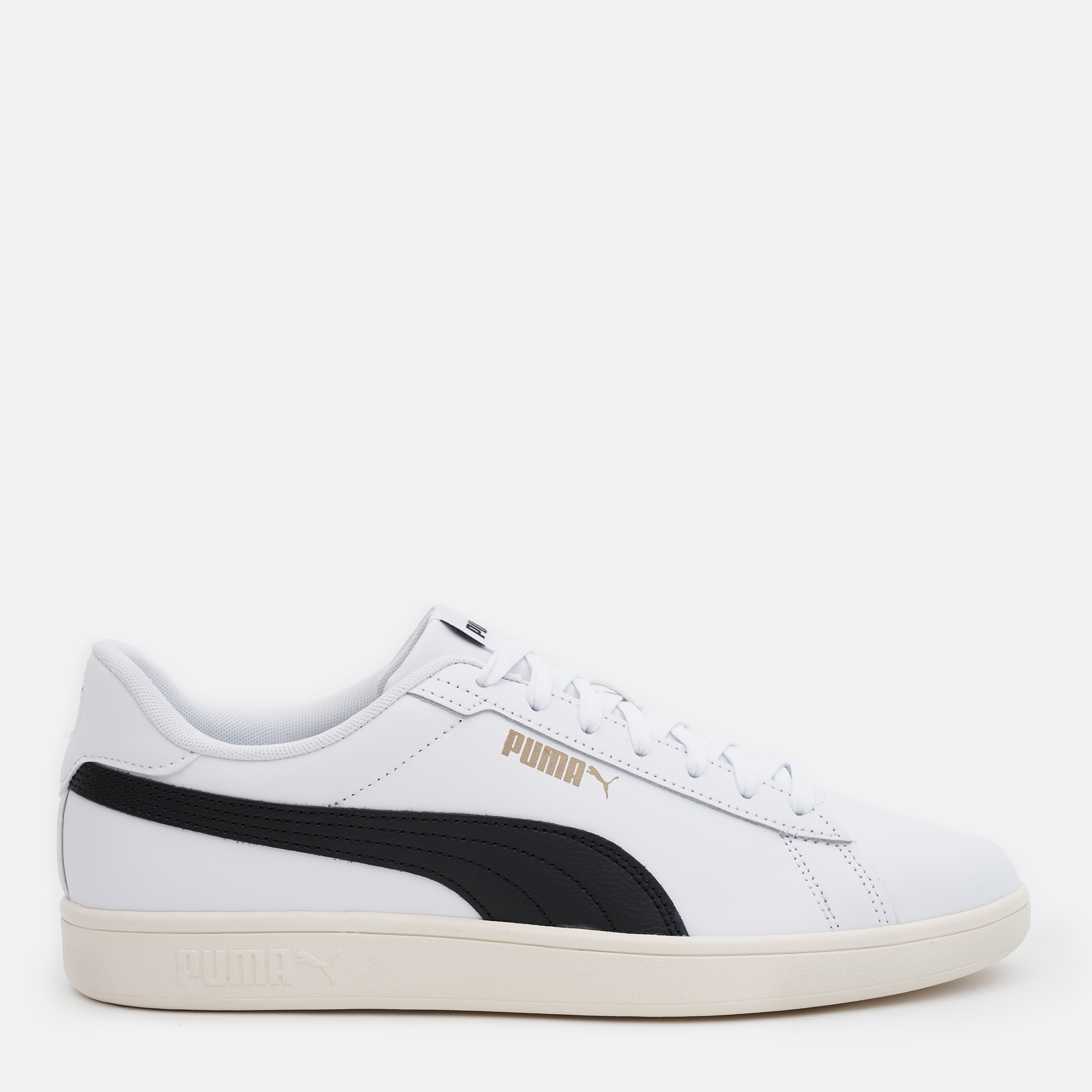 Акція на Чоловічі кеди низькі Puma Smash 3.0 L 39098703 40.5 (7UK) 26 см White-Black-Gold-Frosted Ivory від Rozetka