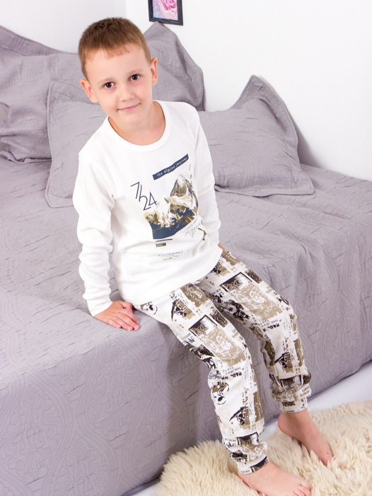Акція на Піжама дитяча (футболка з довгими рукавами + штани) Носи своє 6076-016-33-6 110 см Молочна (p-8327-81691) від Rozetka