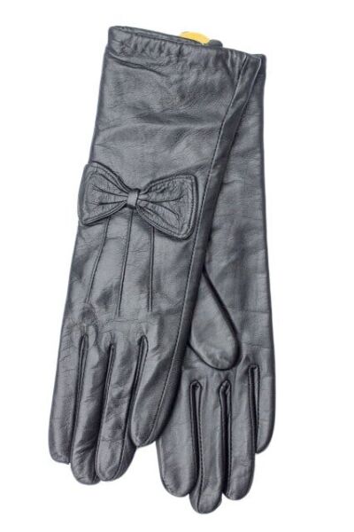 

Черные кожаные женские длинные перчатки Shust Gloves