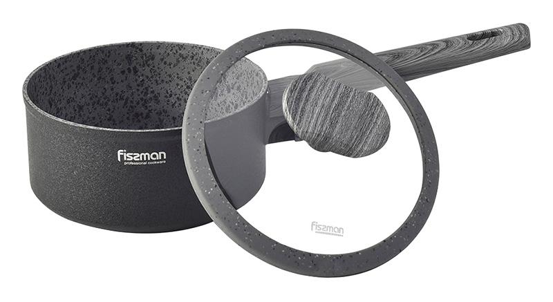 

Ковш Charm Stone 1.4л со стеклянной крышкой, антипригарное покрытие Fissman 36890-BR-1883