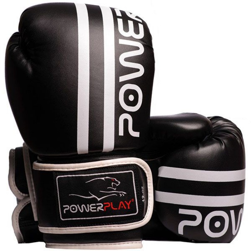 

Перчатки боксерские PowerPlay Black/White 8-16oz, код: PP_3010_Black/White