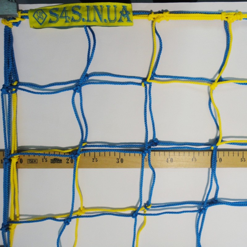 

Сетка футбольная повышенной прочности S4S Премиум желто-синяя 2550х7500х1050 мм (2 шт), код: 10226-S4S