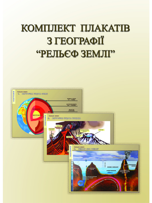 

Комплект плакатів "Рельєф землі" Папір Навчальне Обладнання