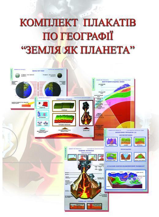 

Комплект плакатів "Земля як планета" Папір Навчальне Обладнання