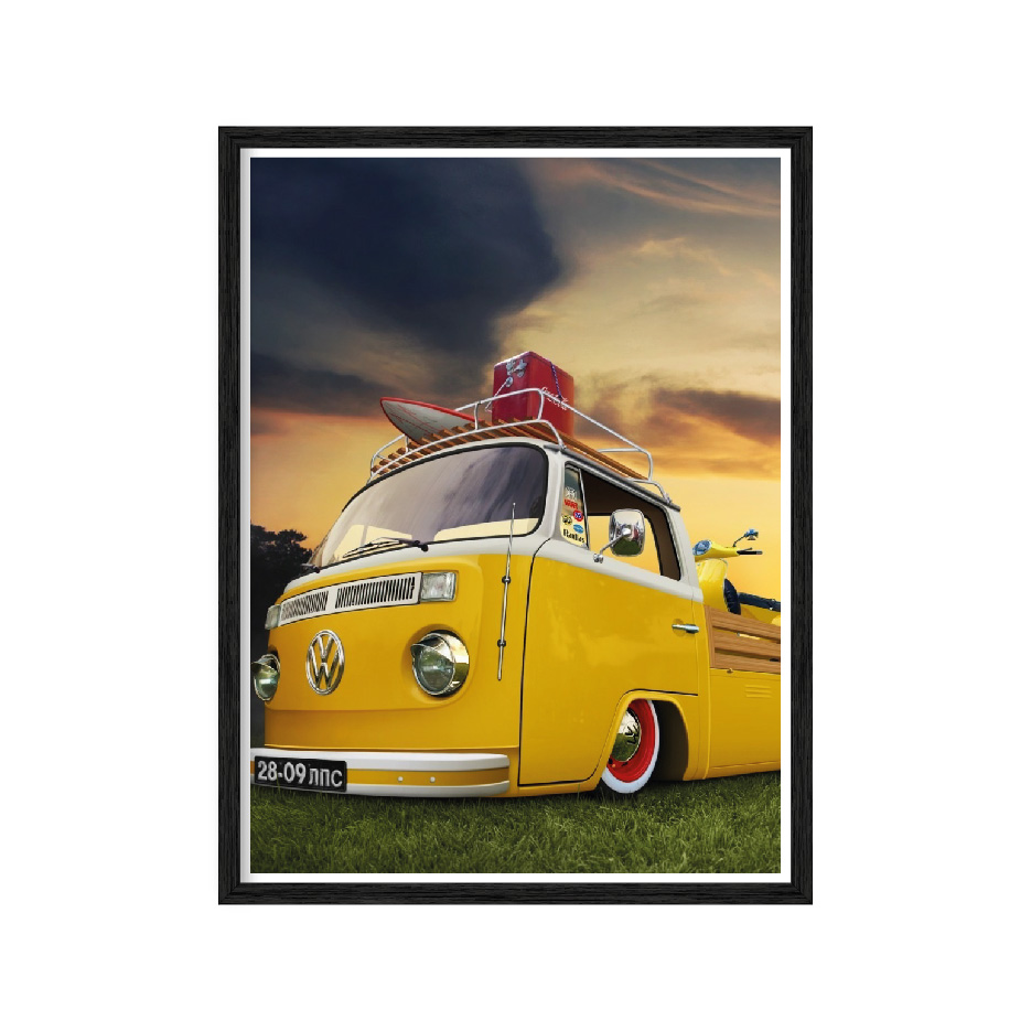 

Постер "Volkswagen" с антибликовым стеклом 596x840 мм в чёрной рамке