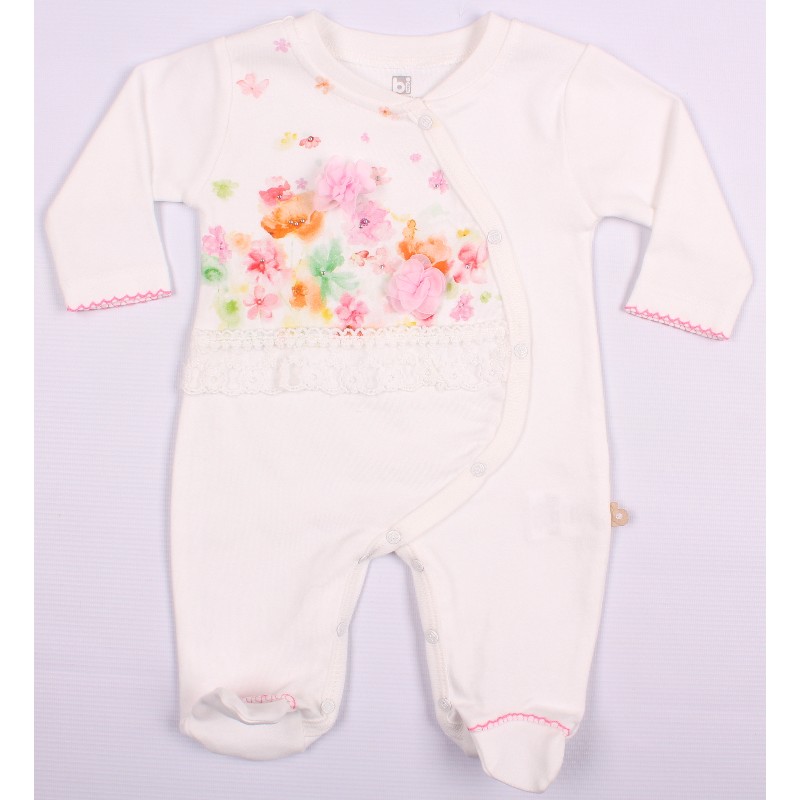 

Комбинезон для девочки BIBABY 60195 68 см кремовый/розовый (408801)