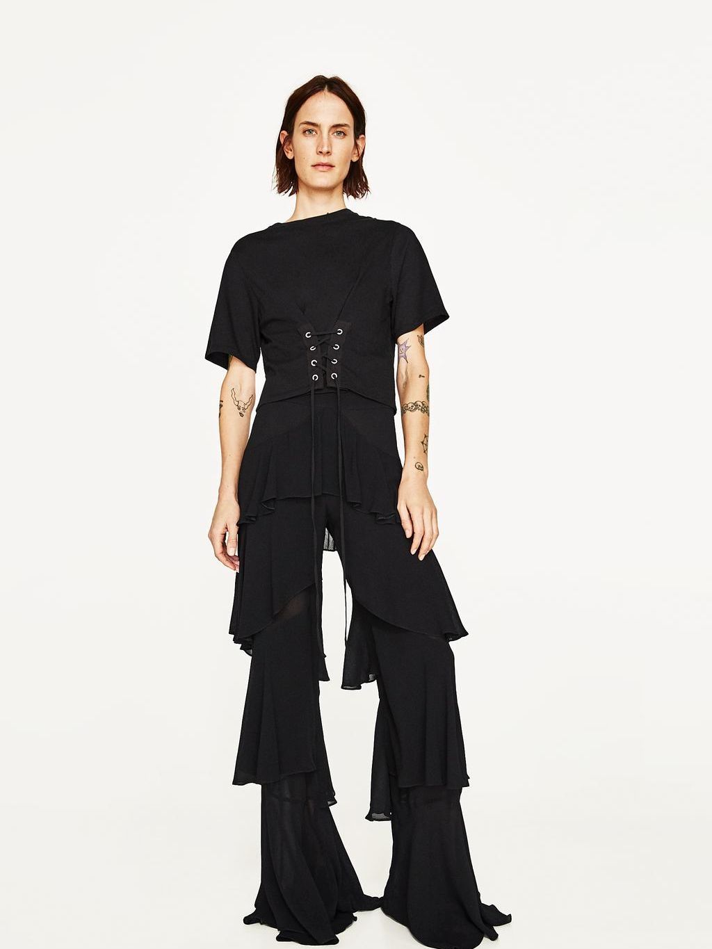 

Футболка Zara 05644062800 L Черная