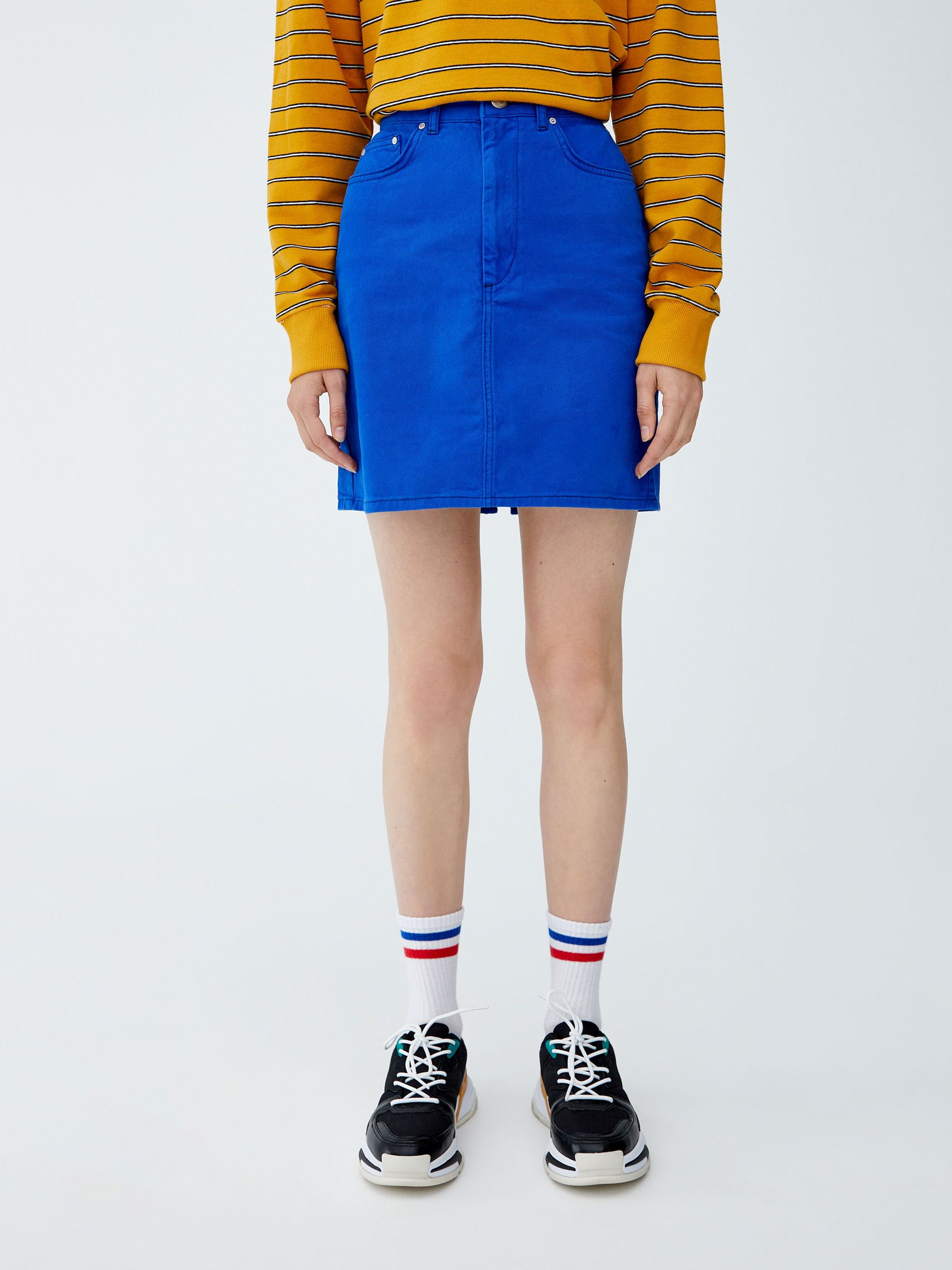 

Юбка джинсовая Pull & Bear 09398360420 S Синяя