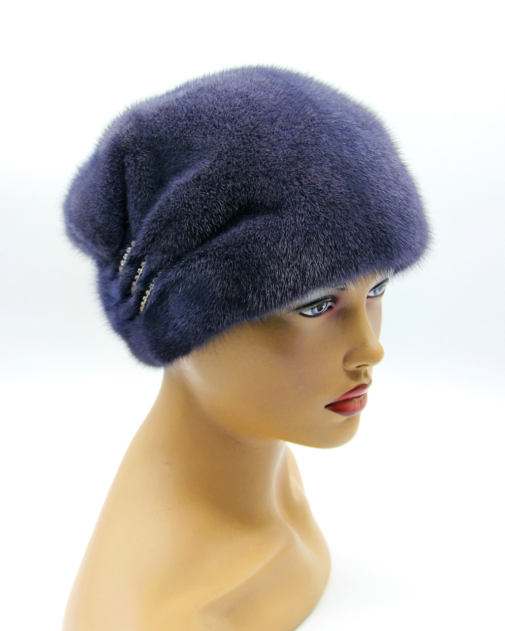 

Шапка женская норковая VECONS "Жанна два защипа"  графит, Шапка женская норковая VECONS "Жанна два защипа" One size графит