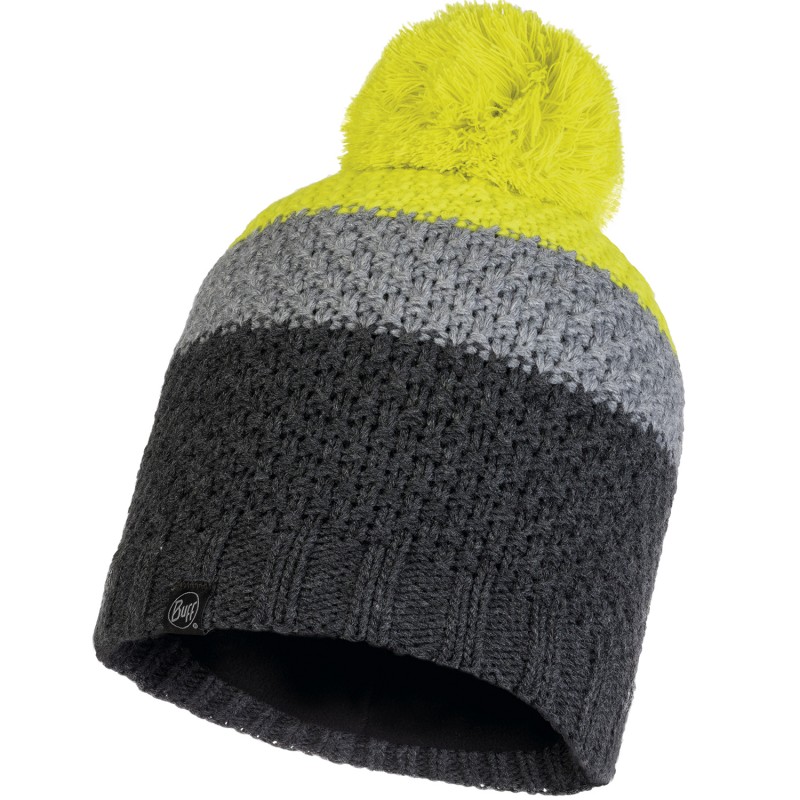 

Шапка BUFF Knitted & Polar Hat JAV Серый-Желтый