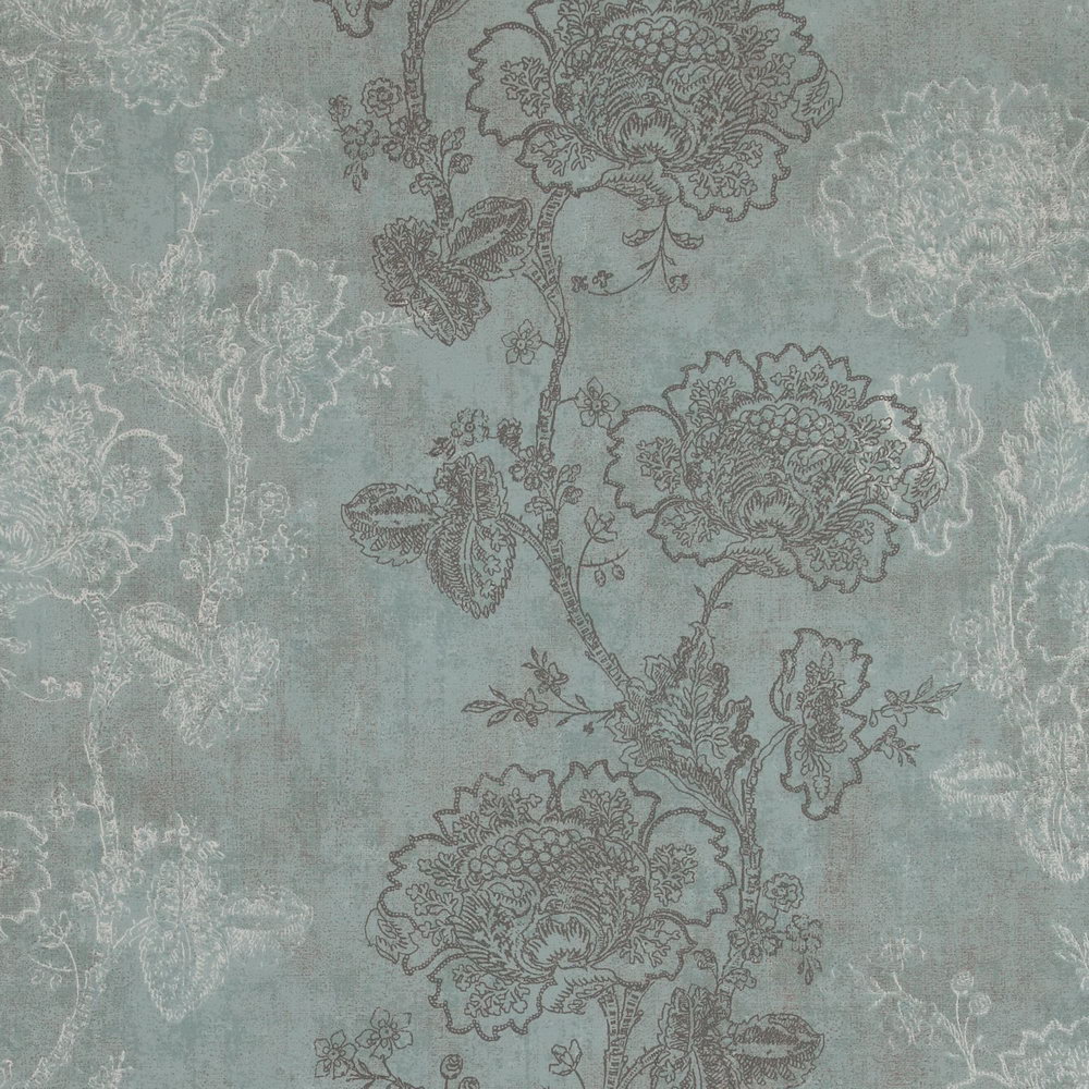 

Обои BN International Indian Summer 218565 цветы голубые 0,53 х 10,05 м