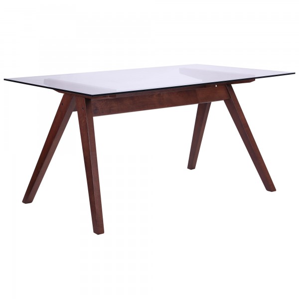 

Стол обеденный AMF Эльба дерево орех светлый/cтекло прозрачное