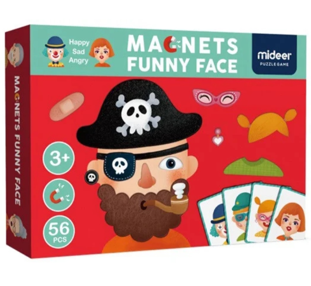 

Магнитная игра пазл-фантазер Забавные лица, Mideer