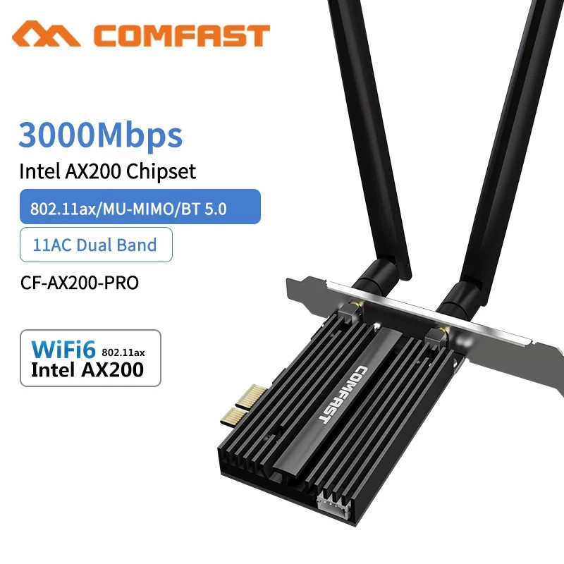 Carte Réseau Wi-Fi 6/ Bluetooth Comfast CF-AX200 PRO 3000Mbps