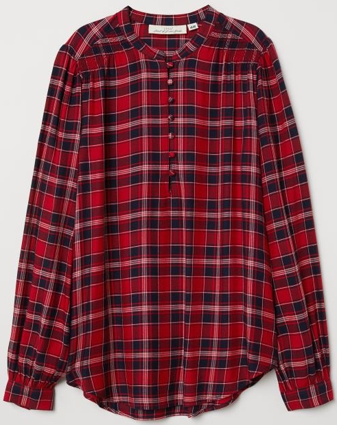

Блузка H&M 06940028 36 Красная/Клетка