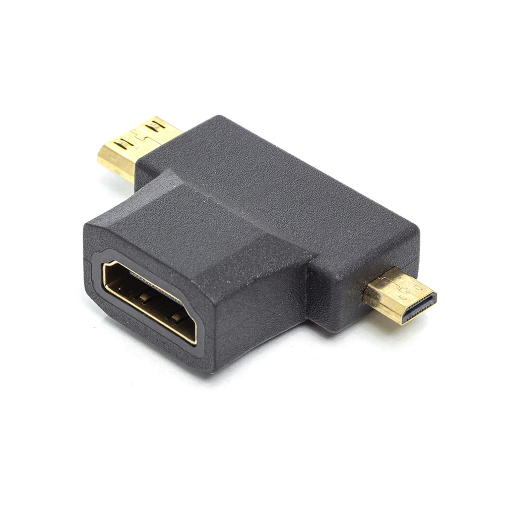 Переходник HDMI (F) to mini HDMI (M) / micro HDMI (M) PowerPlant ...