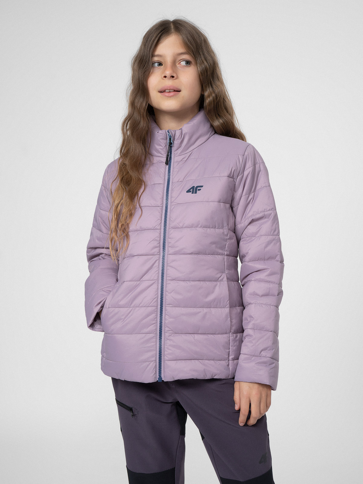 Акция на Дитяча демісезонна куртка для дівчинки 4F 4FJSS23TDJAF073-52S 134 см Фіолетова от Rozetka