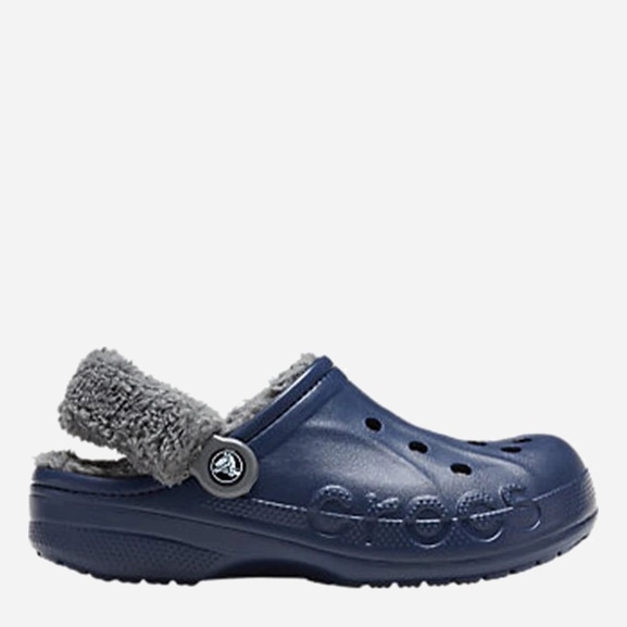 Акція на Жіночі крокси утеплені Crocs Baya Lined Fuzz Strap 206633-4HE 43-44 (M10-W12) 28 см Сині від Rozetka