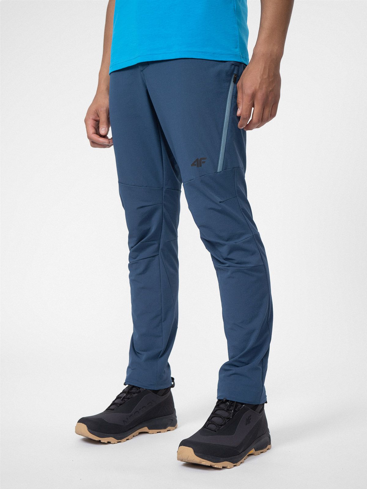 Акція на Спортивні штани чоловічі 4F Trousers Fnk M093 4FSS23TFTRM093-30S 2XL Сині від Rozetka