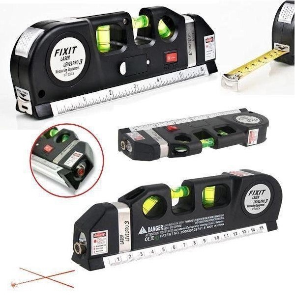 Уровень лазерный 4 в 1 Fixit Laser Level PRO 3 рулетка линейка – фото ...