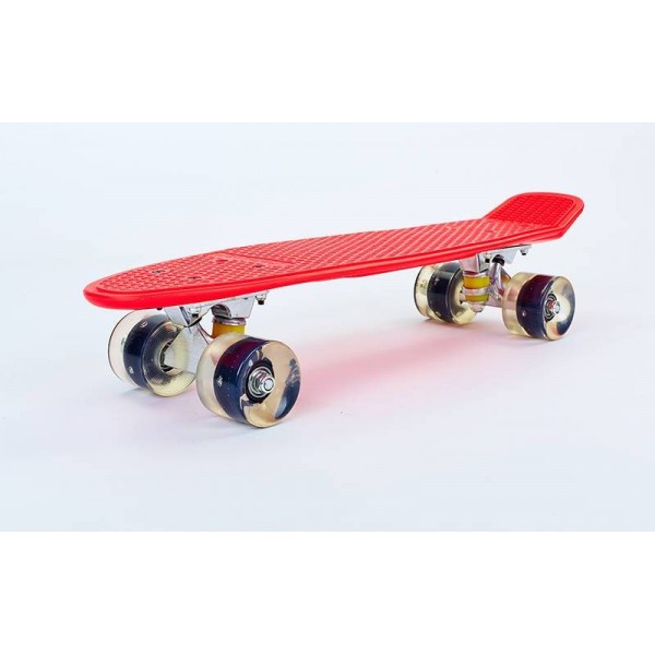 

Пенни борд SKATEBOARD led wheels, красный со светящимися кол.