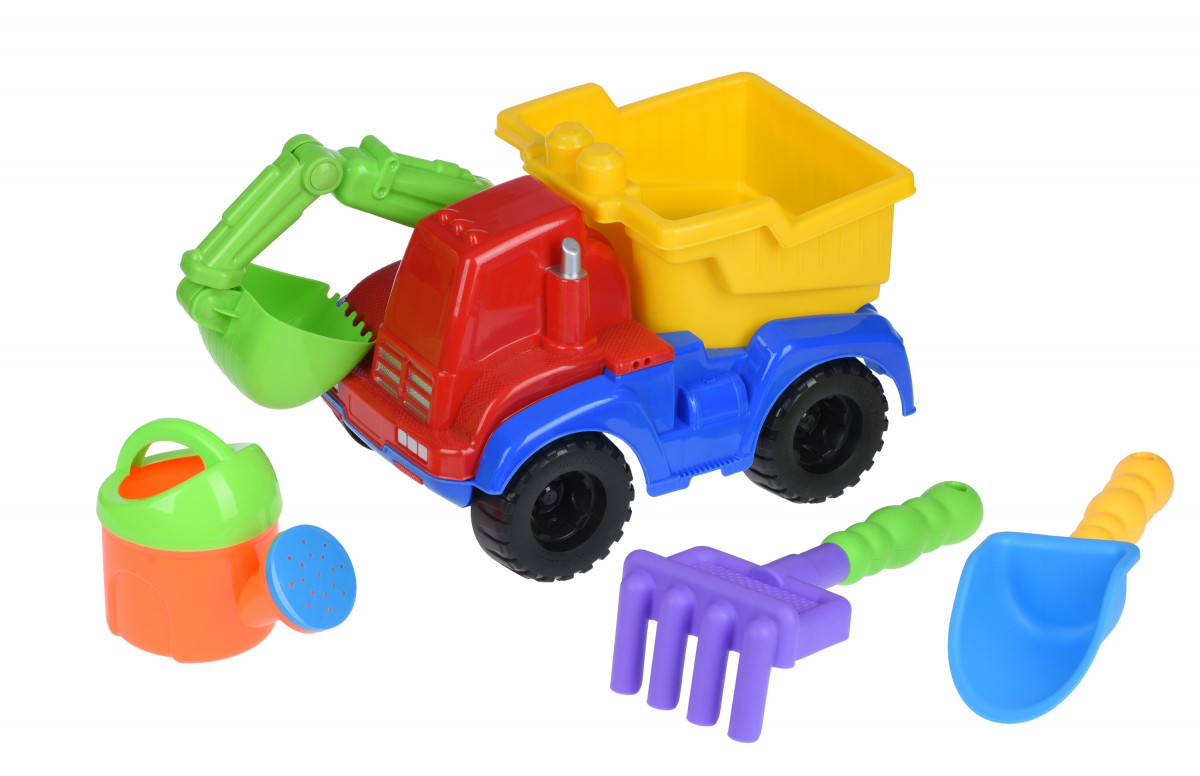 

Набор для игры с песком Same Toy с Экскаватором 4шт красный HY-1810WUt-1