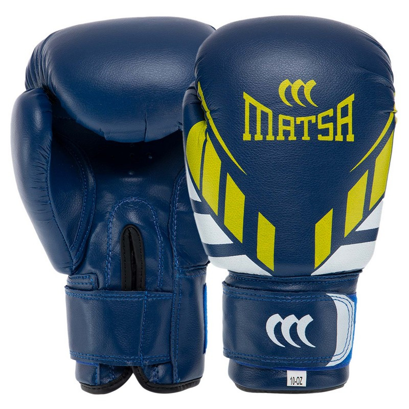 Перчатки для бокса и единоборств на липучке Matsa Heroe 7757 Blue 4 ...