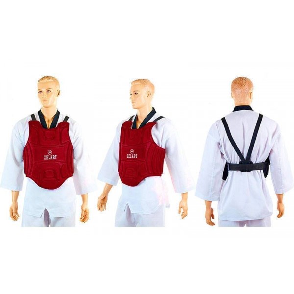 

Защита корпуса (жилет) для единоборств ZEL (EVA, нейлон, р-р XS-XL, красный) ZJ-4, Размер XS