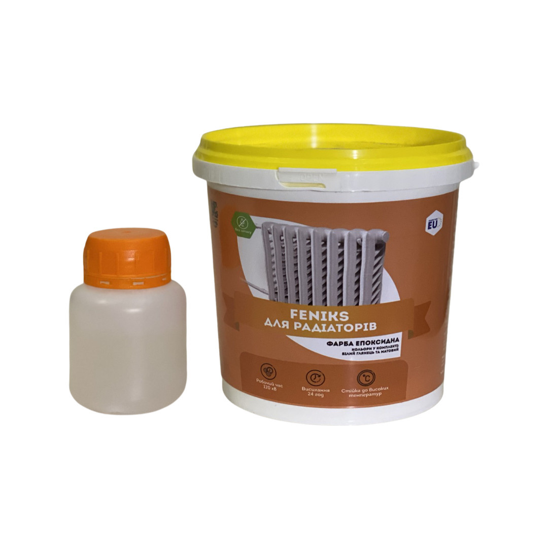 Краска для радиаторов отопления Feniks 1.2 кг Белая глянцевая без ...