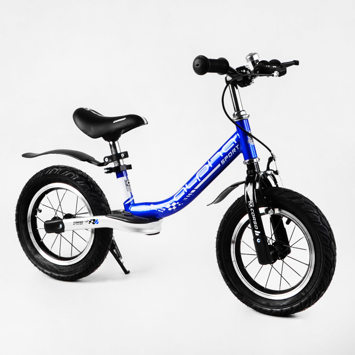 Велобег Corso Alpha Sport стальная рама, надувные колеса 12" Dark blue ...