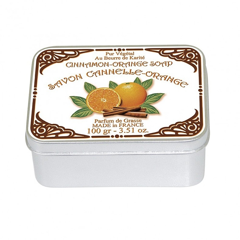 Натуральное мыло в жестяной упаковке "Корица и апельсин" Le Blanc ...