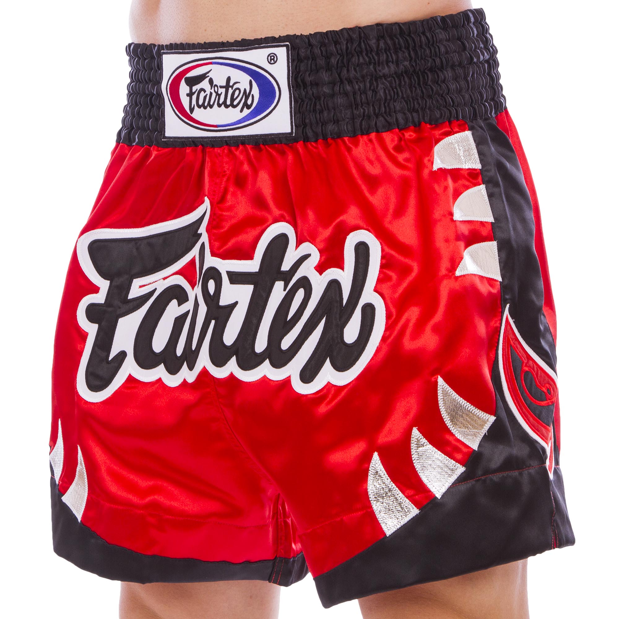 

Шорты для тайского бокса и кикбоксинга FAIRTEX красный-чёрный, Размер L