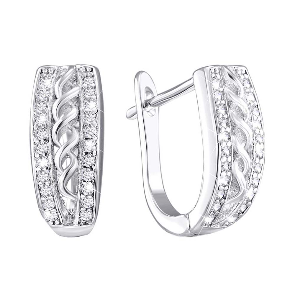 

Серебряные серьги с фианитами 000140574