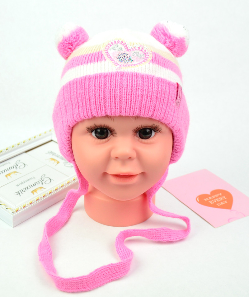 

Шапка зимняя Love (36 - 42 см) розовая ZGS00019