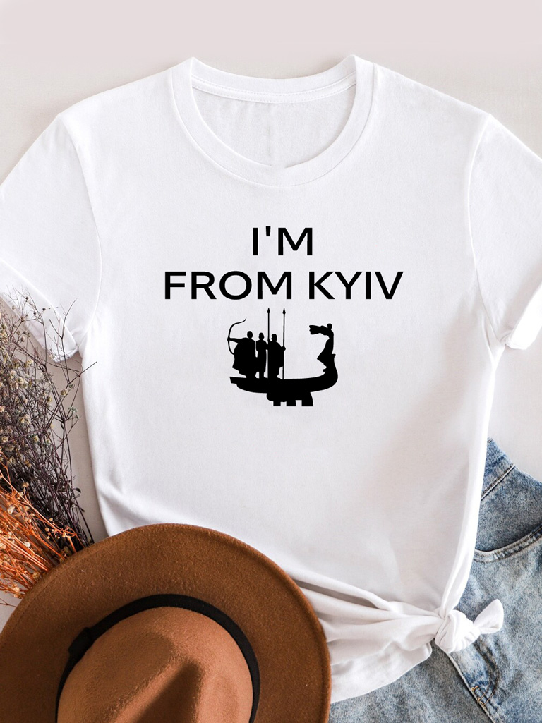 Акція на Футболка жіноча Love&Live I'm from Kyiv LLP03495 M Біла від Rozetka