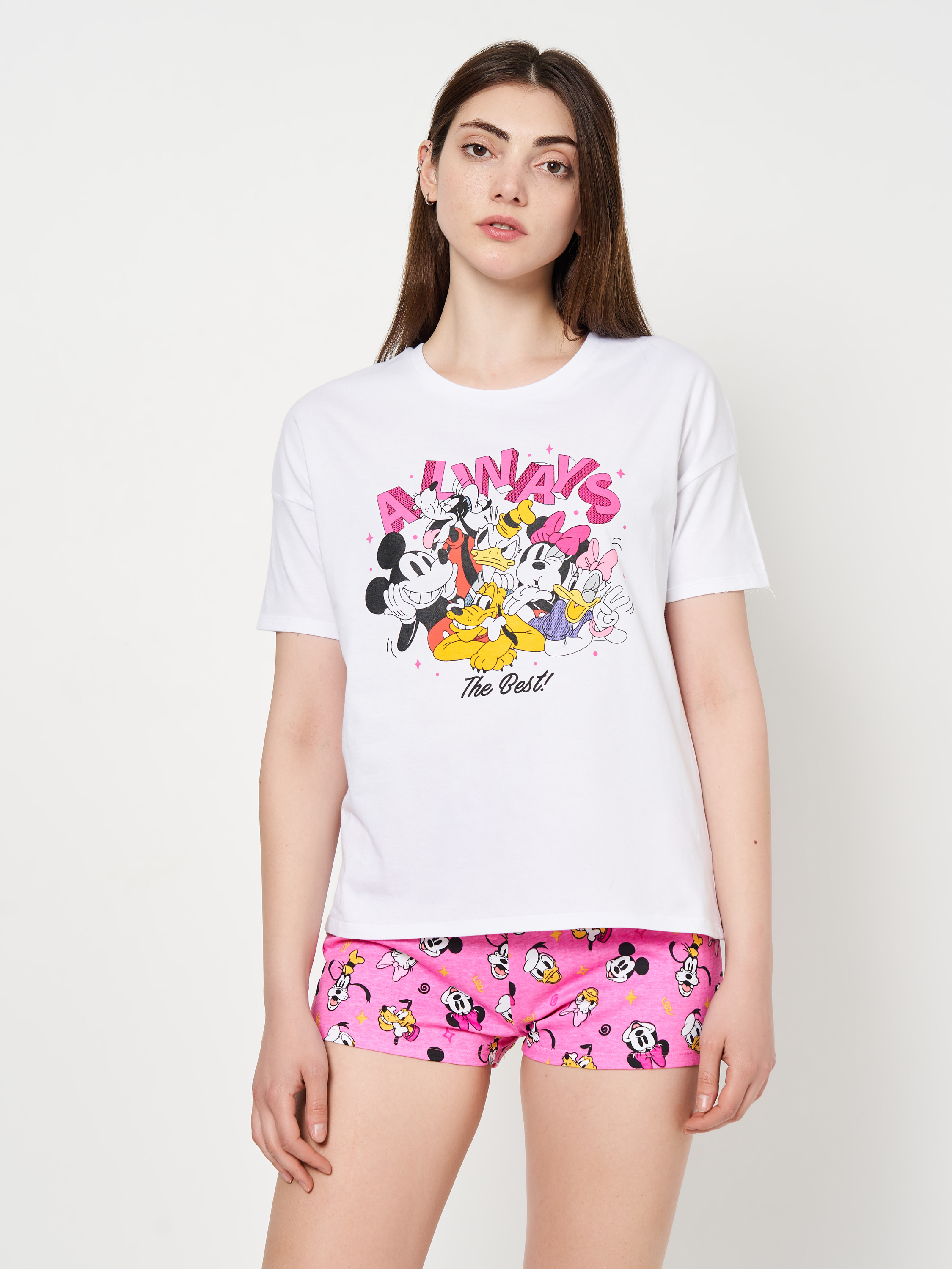 Акція на Піжама (футболка + шорти) жіноча бавовняна Disney Mickey WE3617 L Біла від Rozetka