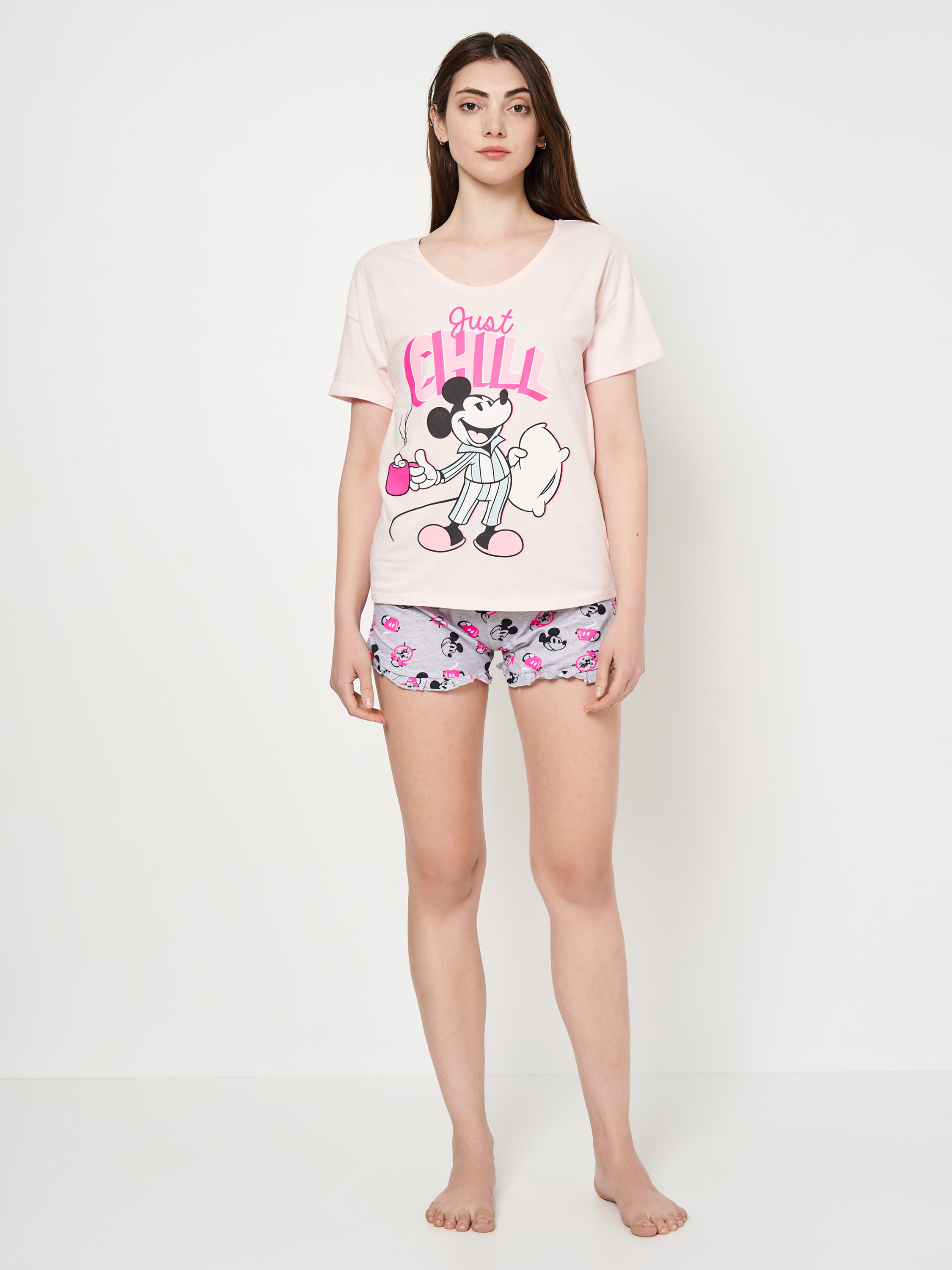 Акція на Піжама (футболка + шорти) жіноча бавовняна Disney Mickey WE3618 M Рожева від Rozetka