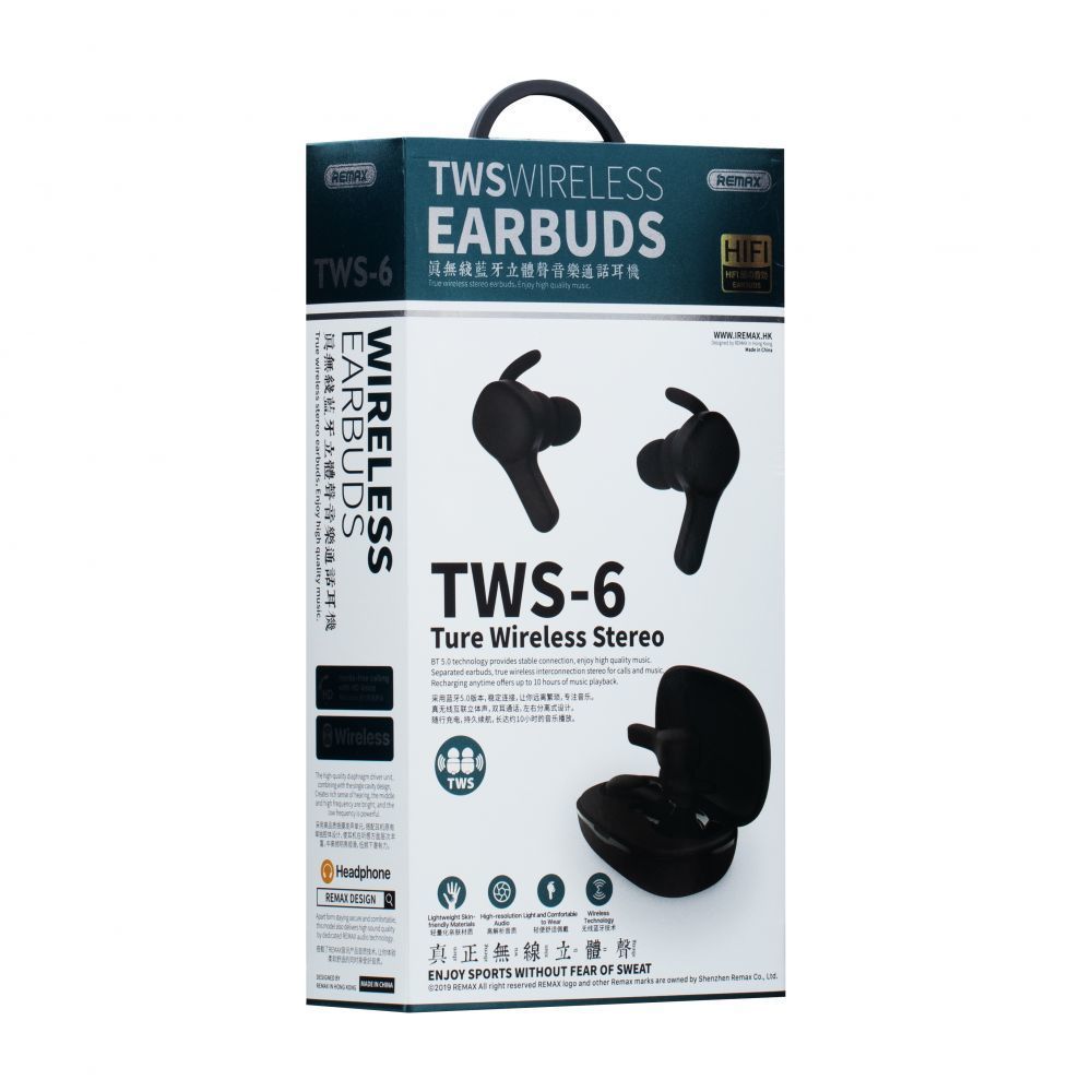 

Наушники Bluetooth Remax TWS-6 Black (25827)