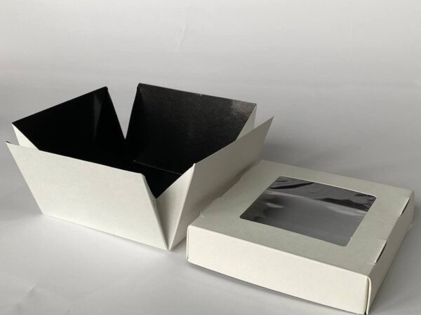 Коробка (упаковка) EcoBox для бургера 11х11х7 см, чорна зсередени з ...