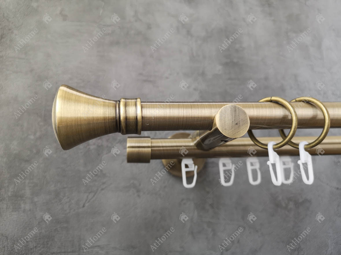 

Карниз Quadrum Люксор 160 см двойной Антик 19/19 мм гладкая/импрессионная (кольца с крючками)