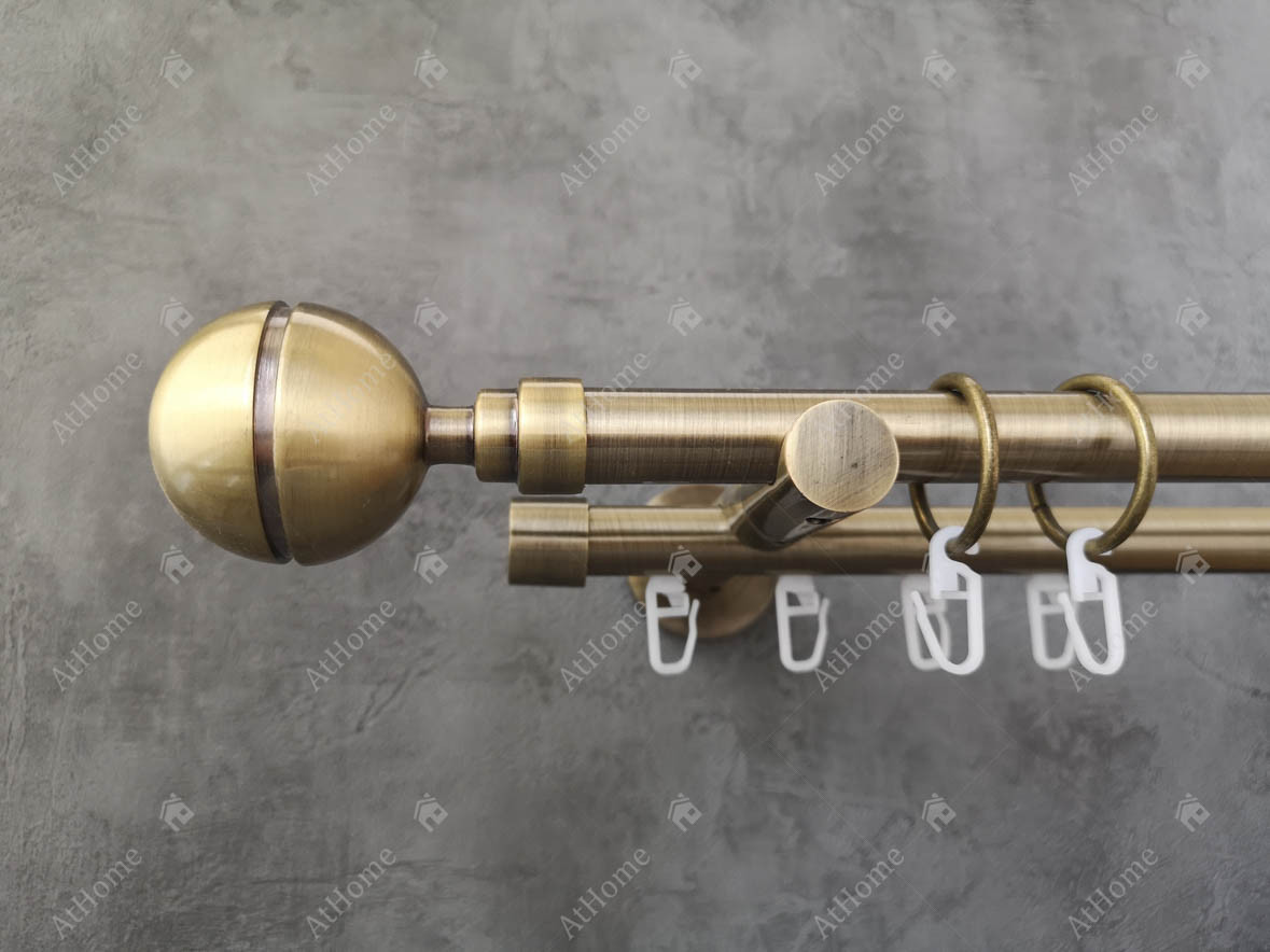 

Карниз Quadrum Корсо 300 см двойной Антик 19/19 мм гладкая/импрессионная (кольца с крючками)