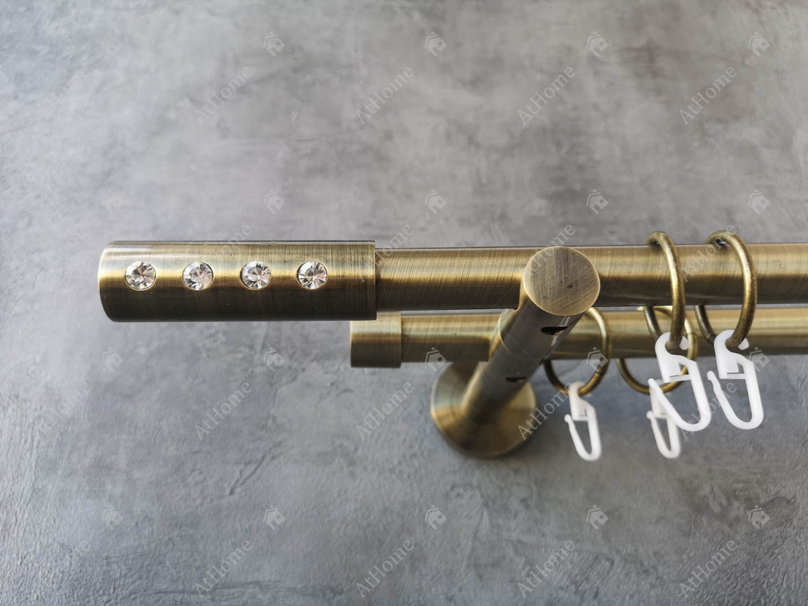 

Карниз Quadrum Алюр 200 см двойной универсальный Антик 19/19 мм гладкая (кольца с крючками)