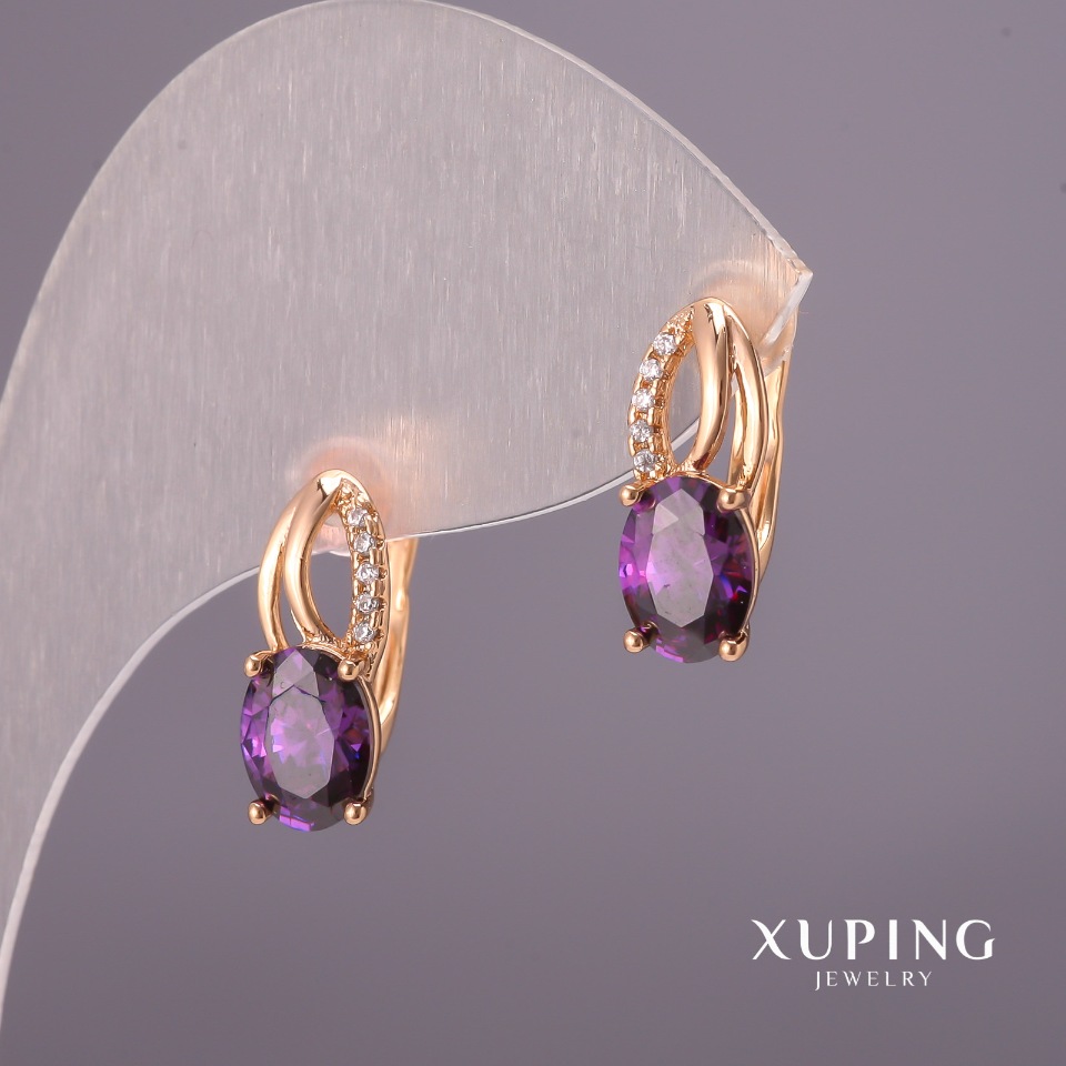 

Серьги Xuping с сиреневыми камнями 6х15мм Позолота 18К, ida37922