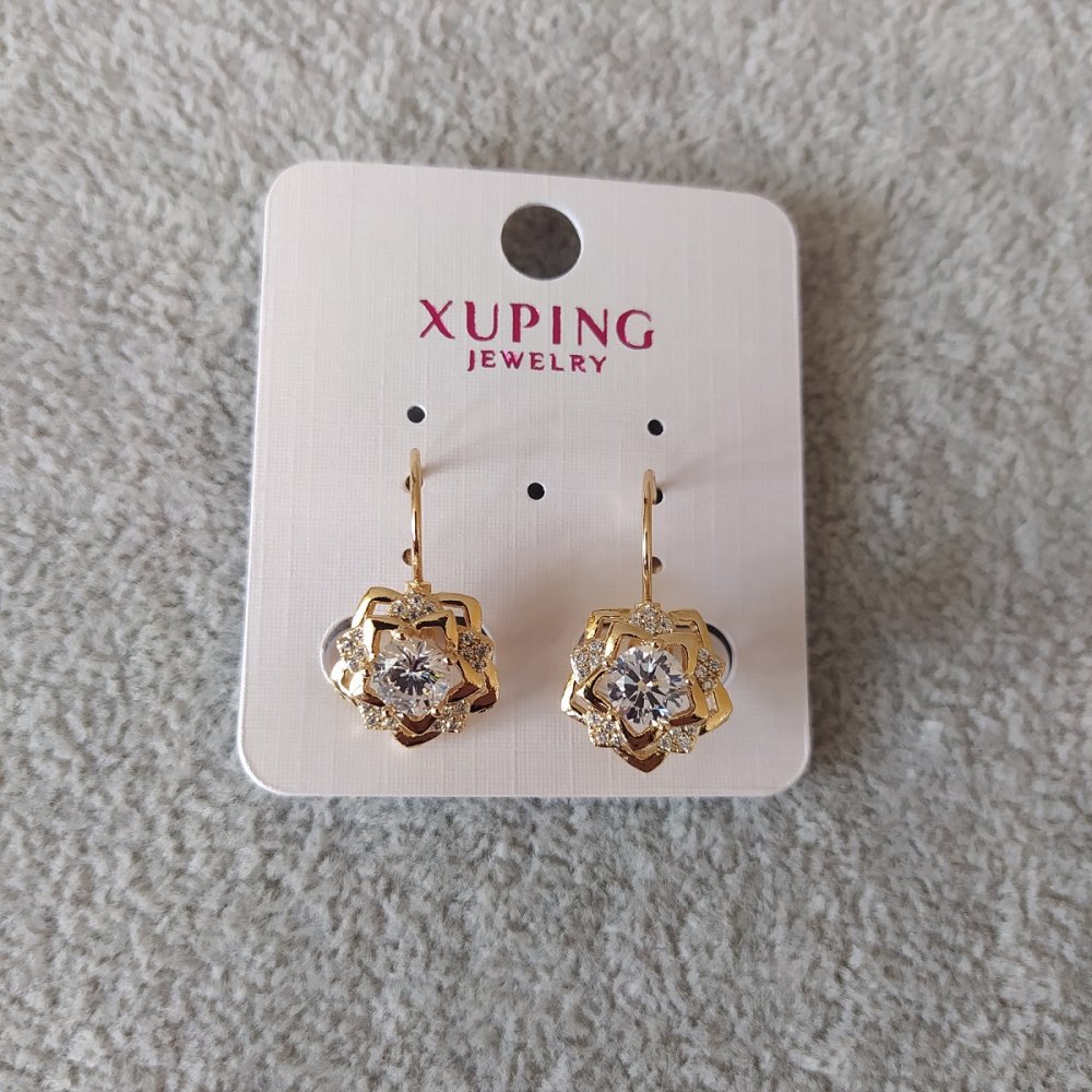 

Серьги Xuping с белыми камнями 13х24мм Позолота 18К, ida26211