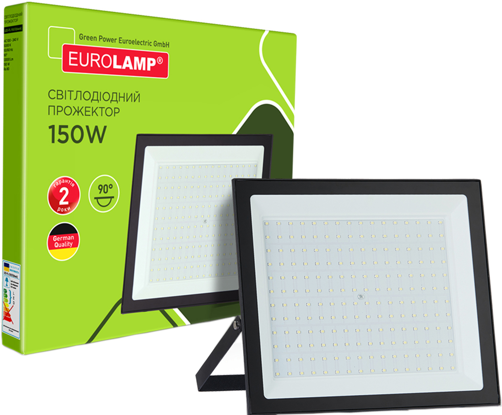 Прожектор Eurolamp LED SMD 150W 5000K с радиатором черный (LED-FL-150/5 ...
