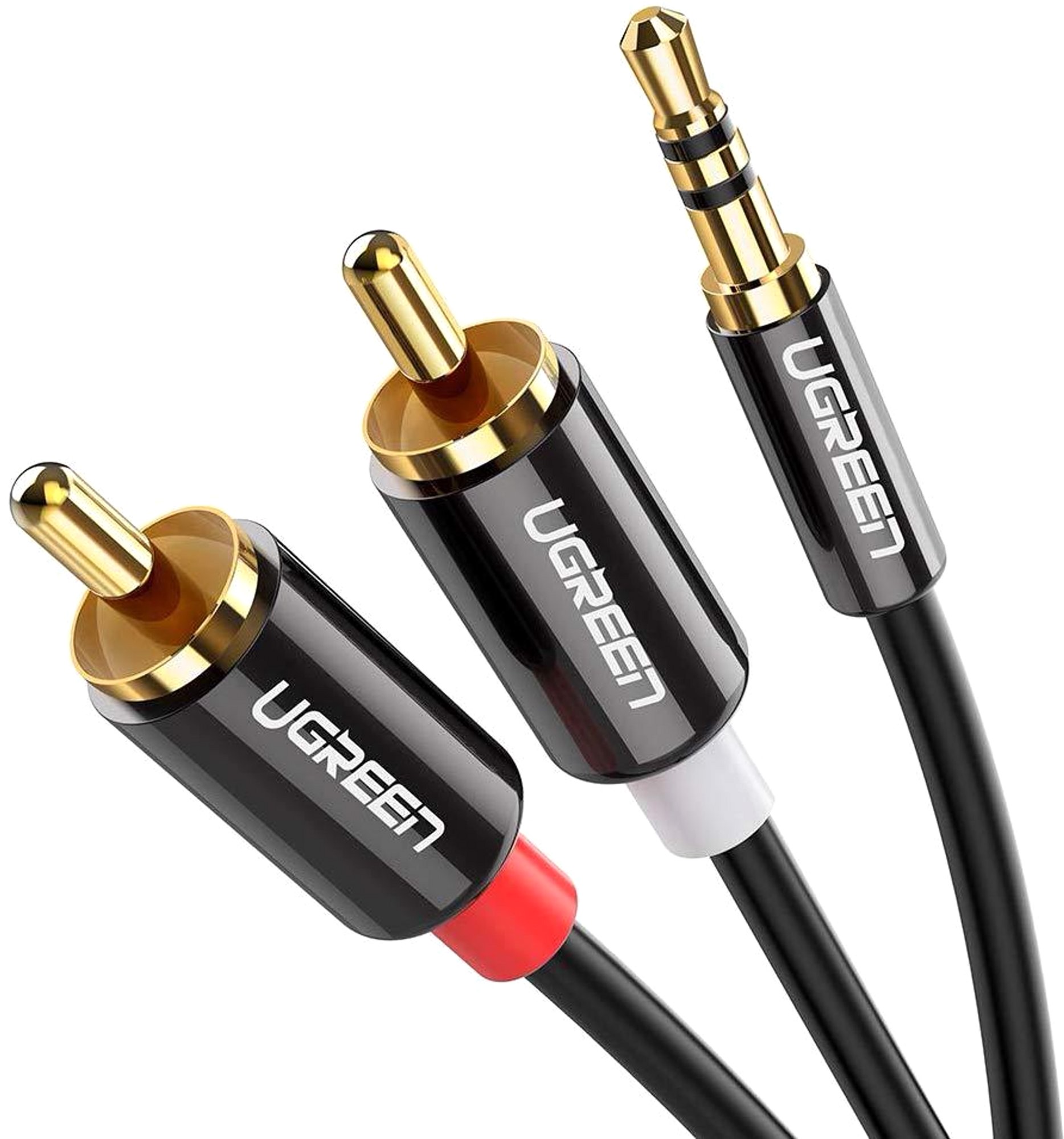 

Инсертный кабель Ugreen AV116 3.5 мм to 2RCA Audio Cable 1 м Black (904019671)