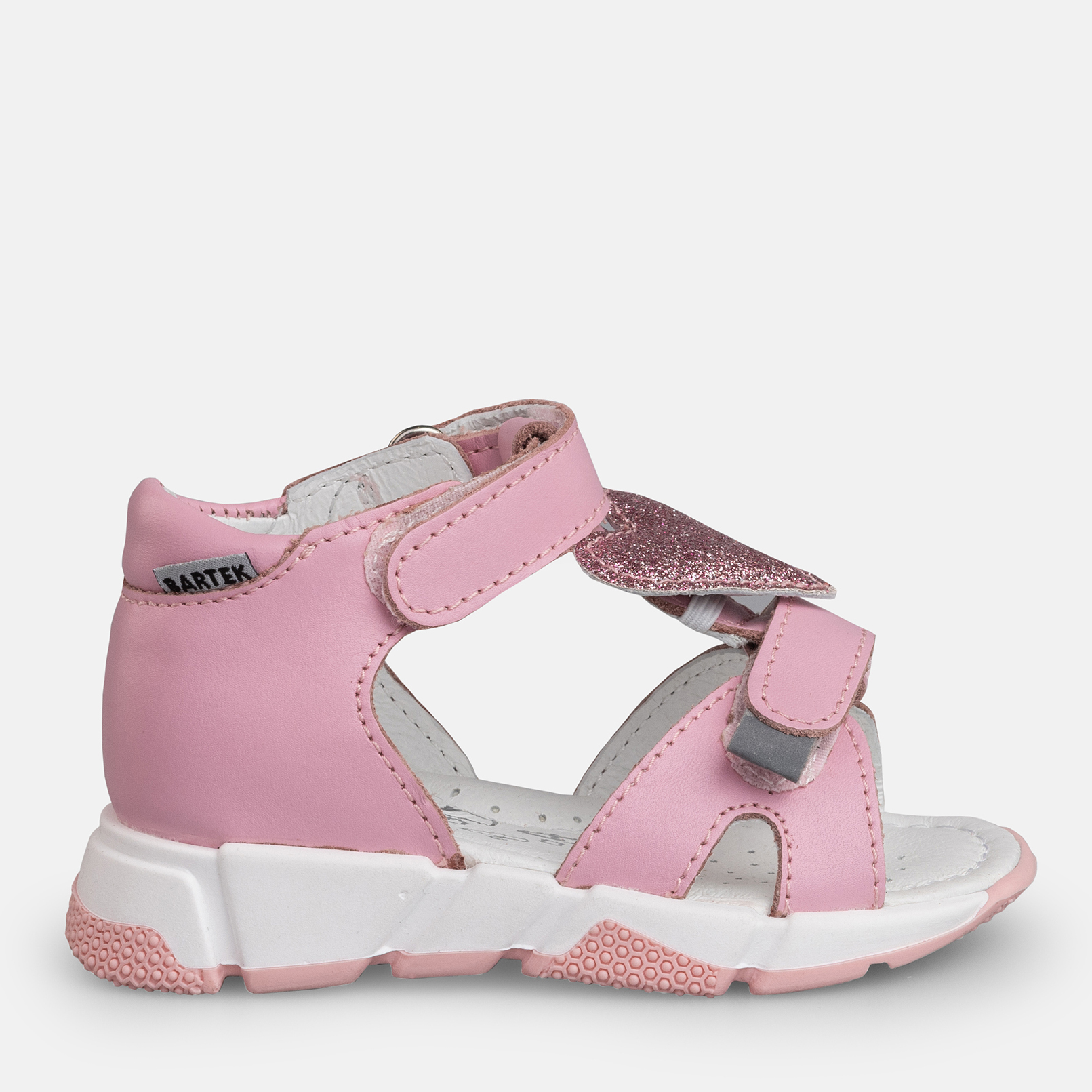 Акція на Дитячі шкіряні сандалії для дівчинки Bartek 11540001 19 Світло-рожеві від Rozetka