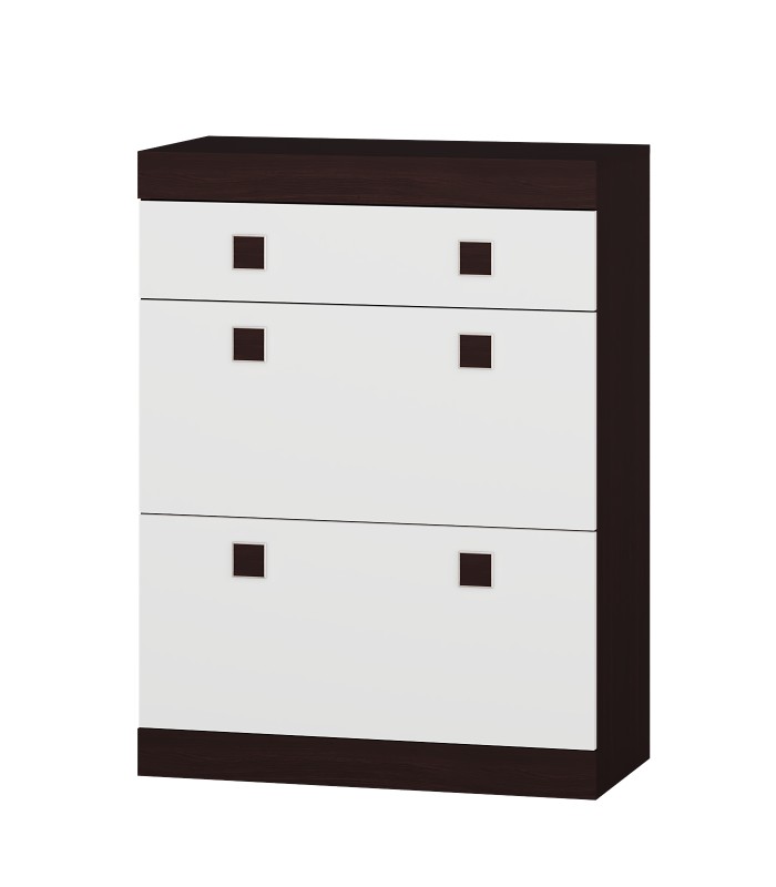 

Тумбочка для обуви из ДСП Соната 800 венге темный/белый цвет Эверест