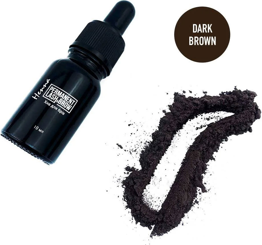 Хна для окрашивания бровей Permanent Lash&Brow тёмно-коричневая 10 г ...