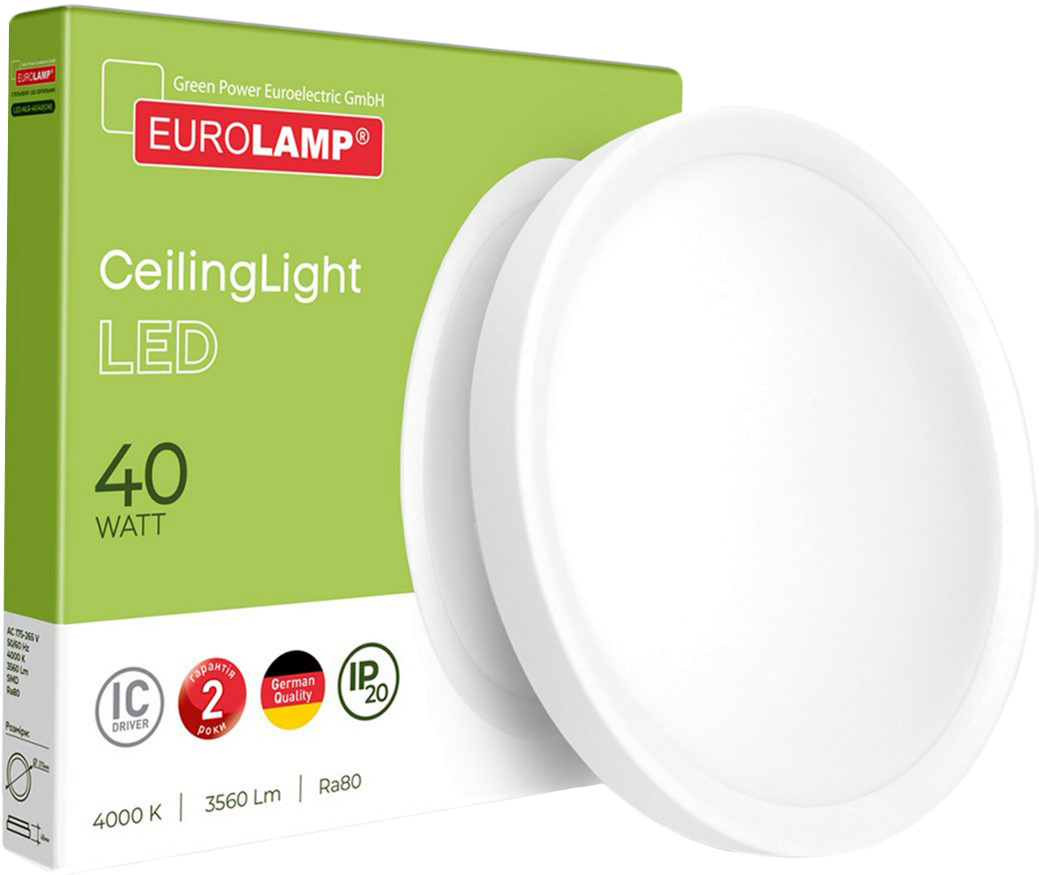 Светильник потолочный EUROLAMP LED Ceilinglight Easy click 40W 4000K ...